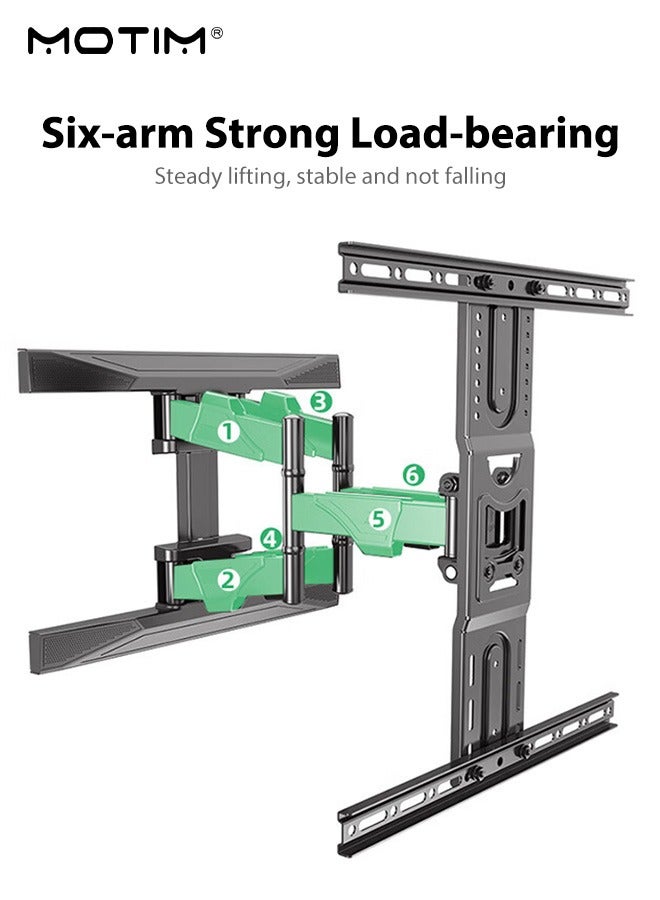 موتيم حامل حائط تلفاز حائطي كامل الحركة مقاس 26-63 بوصة، حامل حائط تلفاز قابل للتعديل من سبائك الألومنيوم السميكة مع إمكانية الدوران والإمالة، حامل تلفاز يحمل وزن يصل إلى 100 رطل - Image 3