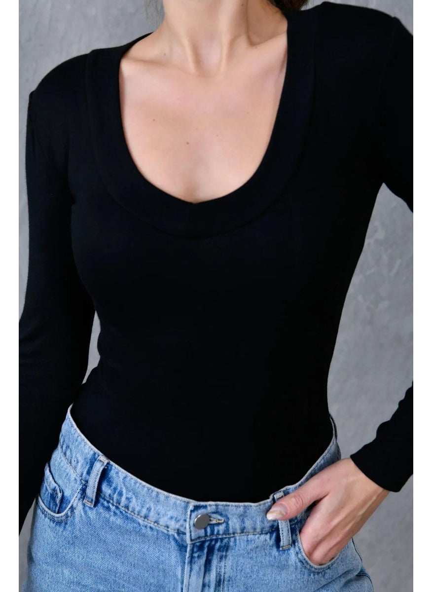 Women's Black V Neck Long Sleeve Blouse - pzsku/ZAD019C5426586C25BF4CZ/45/_/1734438226/db02330e-8b6c-485d-9ee1-1a91a5168699