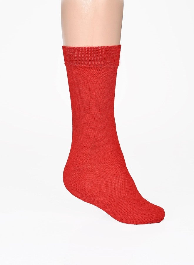 MUKHAKSH (Pack of 6 Pairs = 12 Socks Girls School Red Socks (5-6 Years) - Image 2