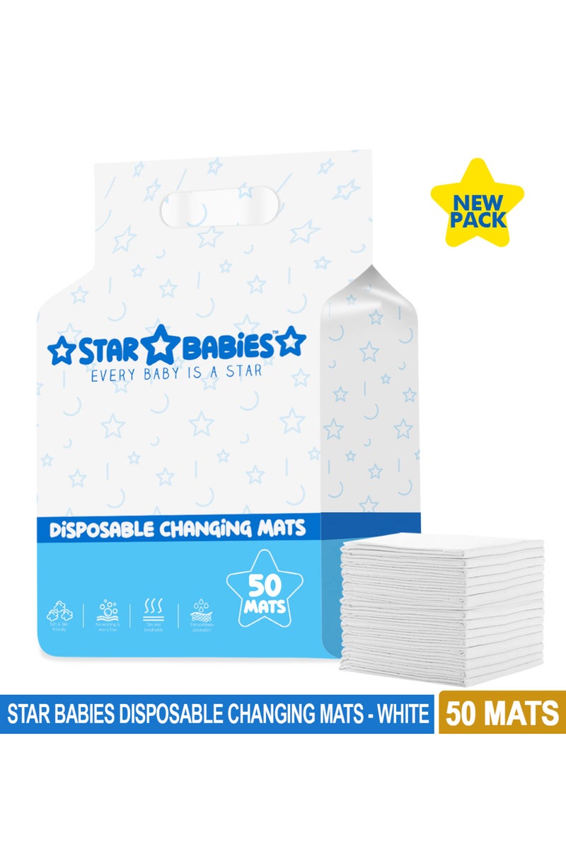 Star Babies - Disposable Changing Mat - Pack of 50 - White - Image 2