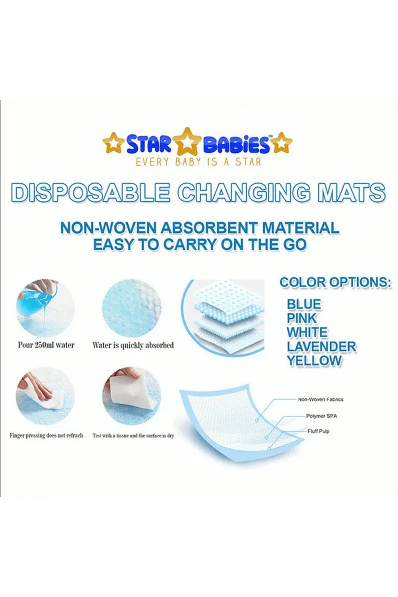Star Babies - Disposable Changing Mat - Pack of 50 - White - Image 5