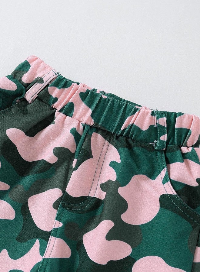 Yvowming Toddler Girl Clothes Kids Long Sleeve Sweatshirt & Camouflage Pants Baby Girl Fall Outfits Winter Sweatsuit (Pink, 3-4T) - Image 5