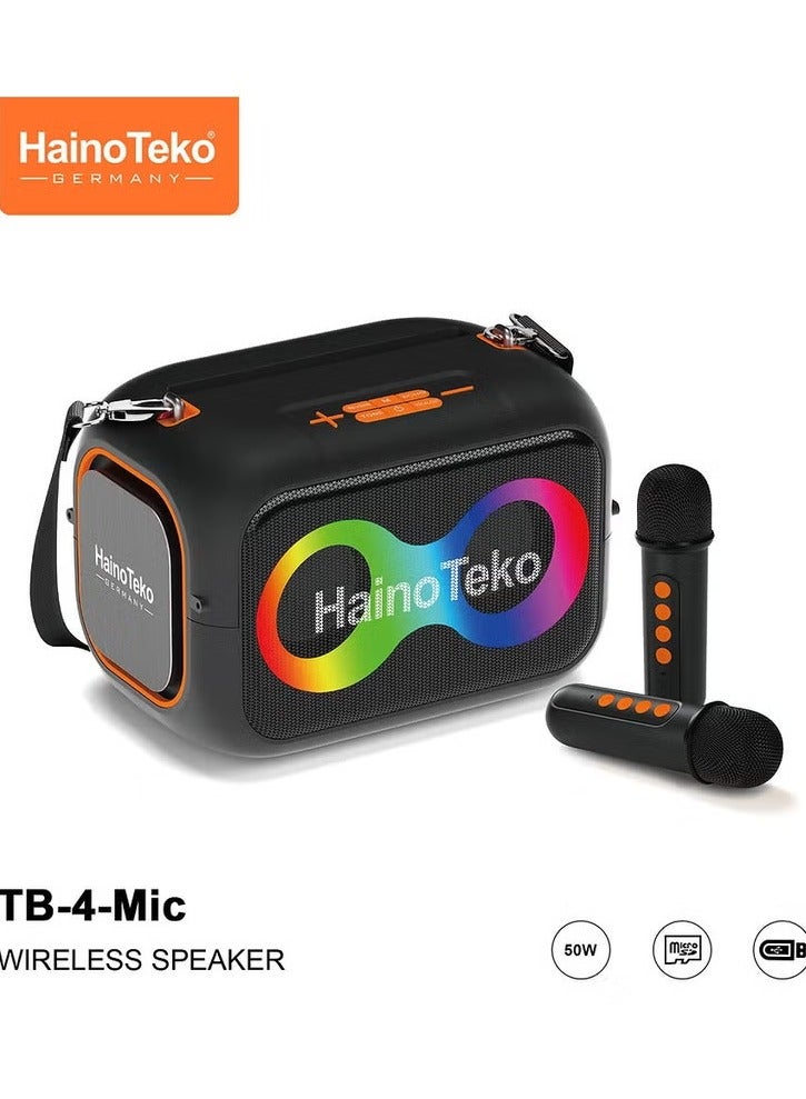 هينو تيكو مكبر صوت لاسلكي محمول بتقنية البلوتوث TB-4 مع ميكروفونين لاسلكيين - Image 1