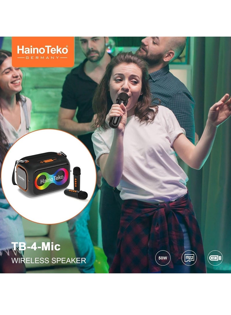 هينو تيكو مكبر صوت لاسلكي محمول بتقنية البلوتوث TB-4 مع ميكروفونين لاسلكيين - Image 3