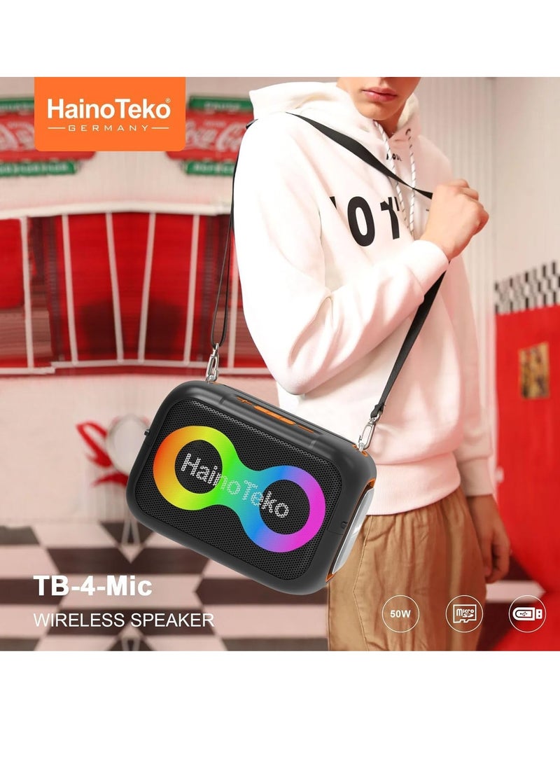 هينو تيكو مكبر صوت لاسلكي محمول بتقنية البلوتوث TB-4 مع ميكروفونين لاسلكيين - Image 2