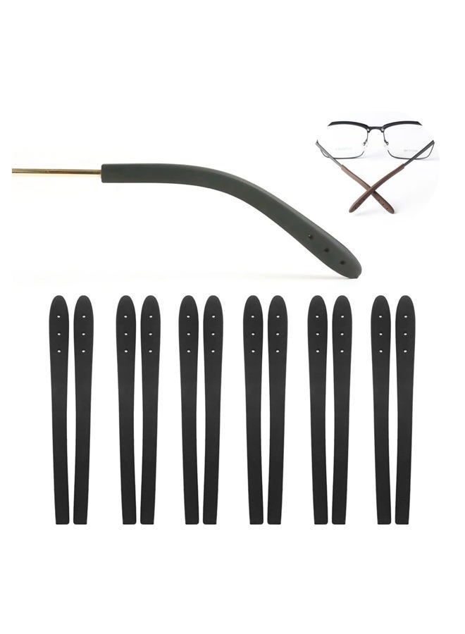 KECHIO Temple Tips for Eyeglass Anti Slip Glasses Ear Grip Pieces Tube Sleeve Comfort Glasses Arm Replacement for Thin Metal Eyeglass 6Pairs,Black - Image 1