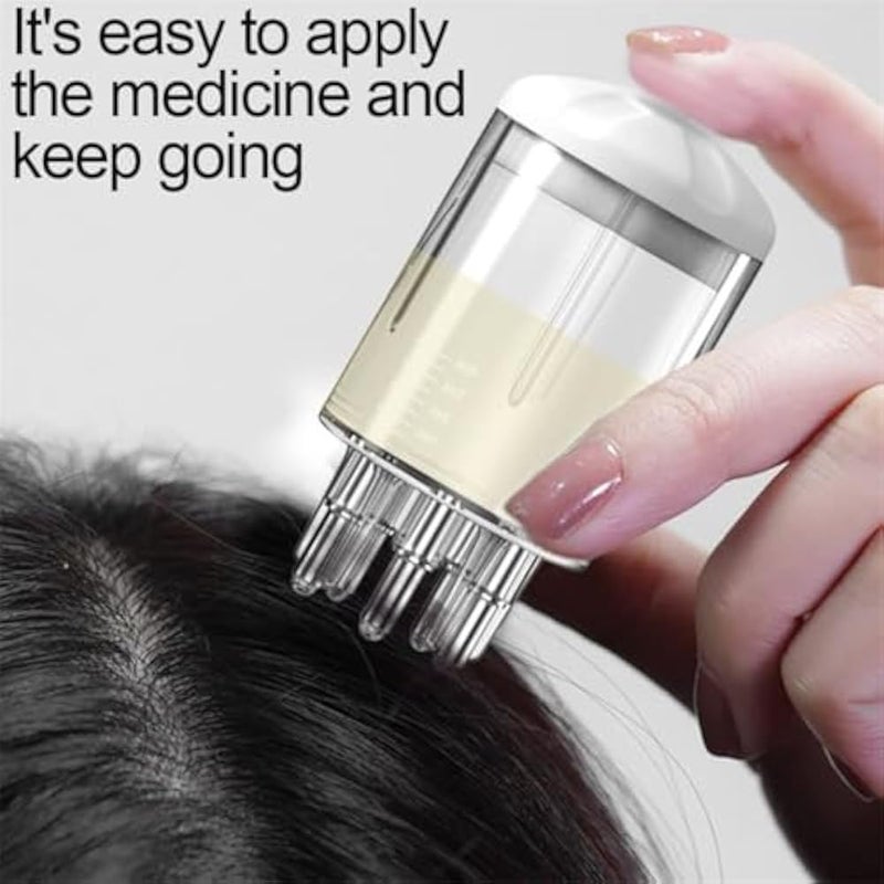 KWSLIN Scalp Applicator Comb, Hair Oil Applicator, Hair Massager for Hair Growth, Ball Root Comb Applicator Bottle Scalp Massager Hair Growth, Hair Serum Applicator, Style C, 1Pack, White - Image 2