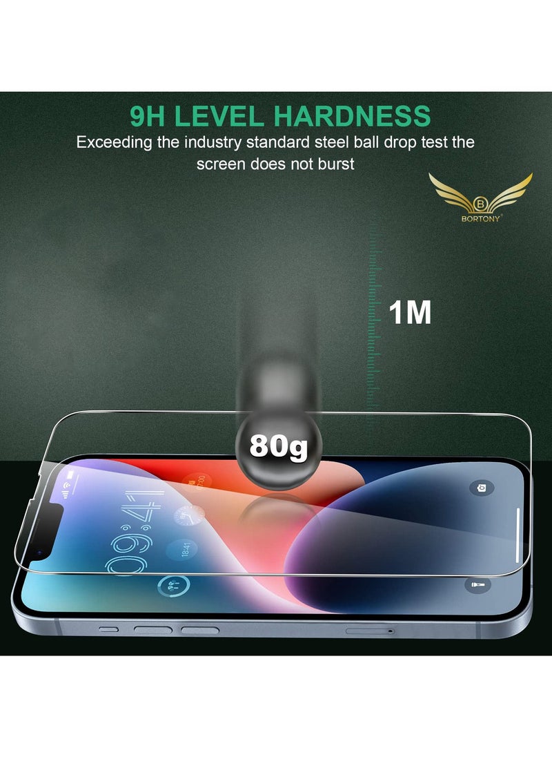 BORTONY Pack of 2 Screen Protector Compatible with 14 Plus/13 Pro Max 6.7" Tempered Glass 9H Hardness [HD Clear] [Anti-Scratch] [Bubble Free] For Apple iPhone 14 Plus/13 Pro Max  - Image 3