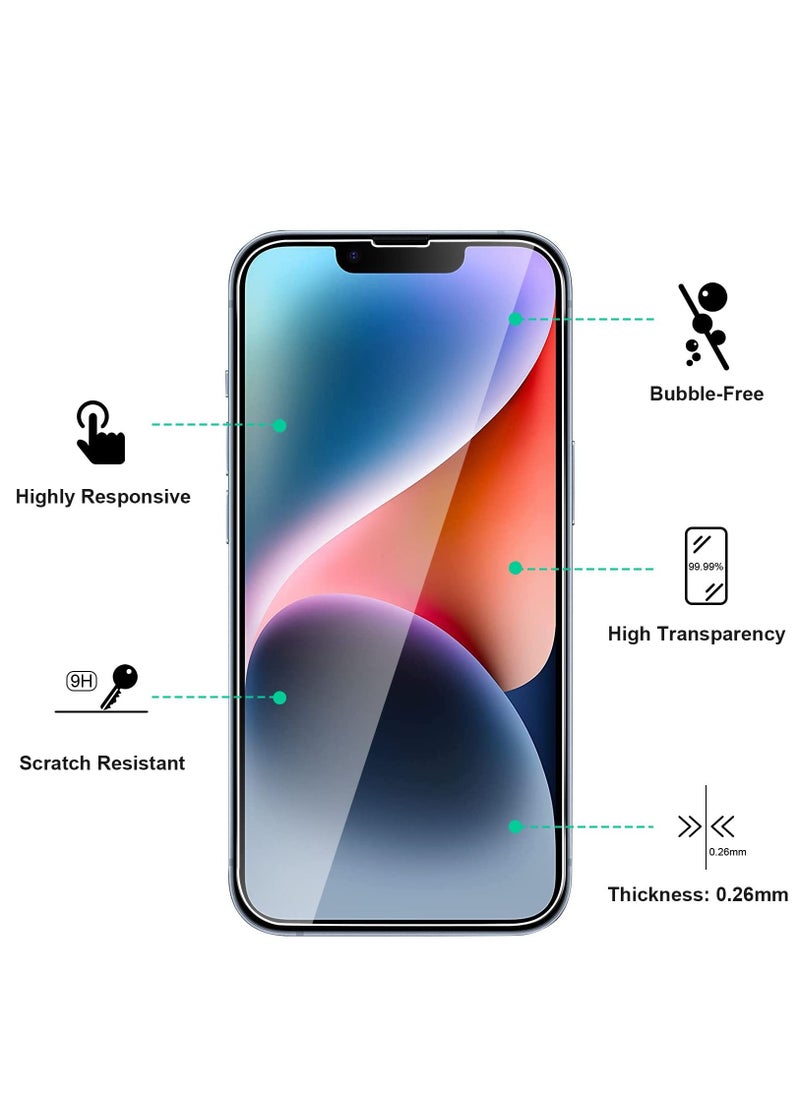 BORTONY Pack of 2 Screen Protector Compatible with 14 Plus/13 Pro Max 6.7" Tempered Glass 9H Hardness [HD Clear] [Anti-Scratch] [Bubble Free] For Apple iPhone 14 Plus/13 Pro Max  - Image 2