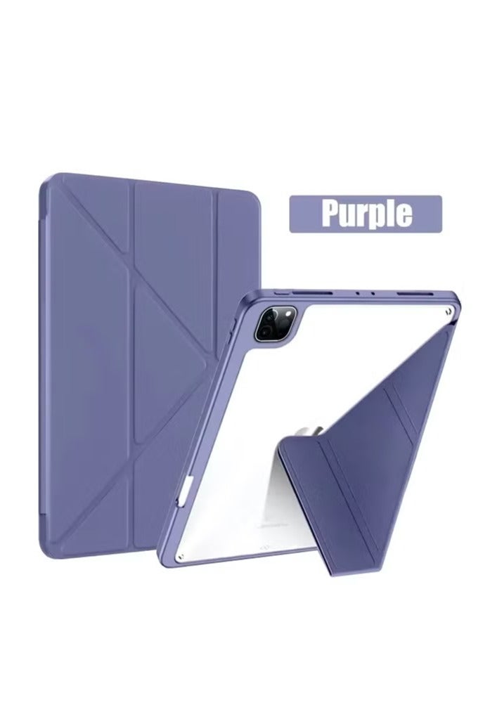 iPad Pro 13-inch 2024 Case, Smart Folio Stand Slim Cover, Auto Sleep/Wake, with Pencil Slot, Clear Back Cover