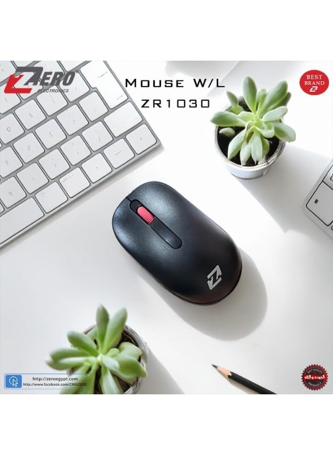 zeru High-resolution wireless optical mouse (1200 DPI) - Ergonomic design with a 10-meter range and battery-saving technology - Compatible with all laptops and computers - Image 2