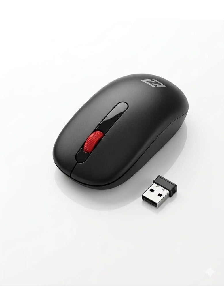 zeru High-resolution wireless optical mouse (1200 DPI) - Ergonomic design with a 10-meter range and battery-saving technology - Compatible with all laptops and computers - Image 1