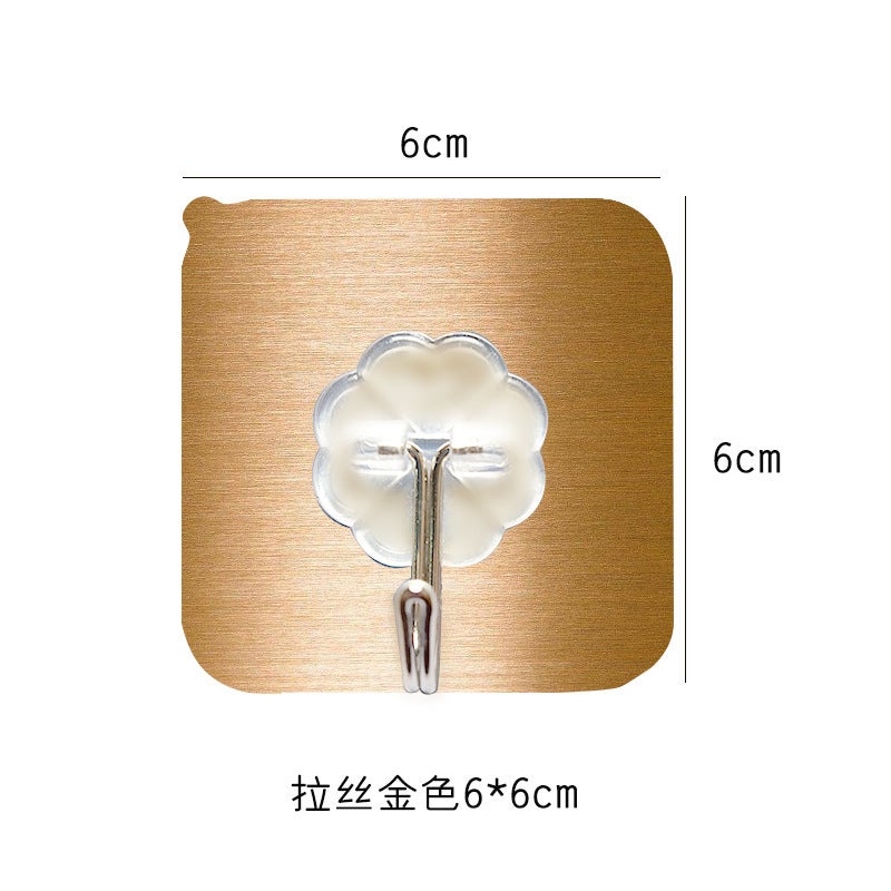 Strong Adhesive No-Drill Wall Hooks for Bathroom and Kitchen Wire gold 6*6cm 