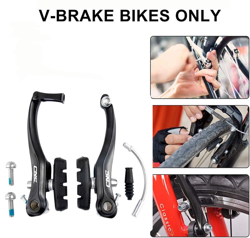 Chooee Bike V-Brake Pads, Bicycle 55mm Brake Blocks Set, 2 Pairs Universal Brake Shoes, Black - Image 4