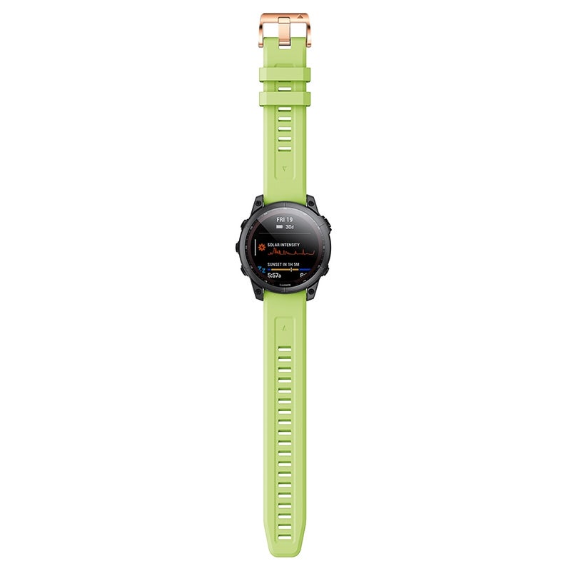 S-TOP For Garmin Fenix 5S 20mm Rose Gold Buckle Silicone Watch Band(Green) - Image 2