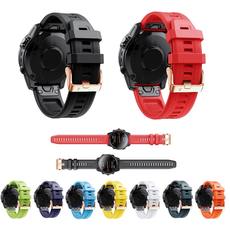 S-TOP For Garmin Fenix 5S 20mm Rose Gold Buckle Silicone Watch Band(Green) - Image 3