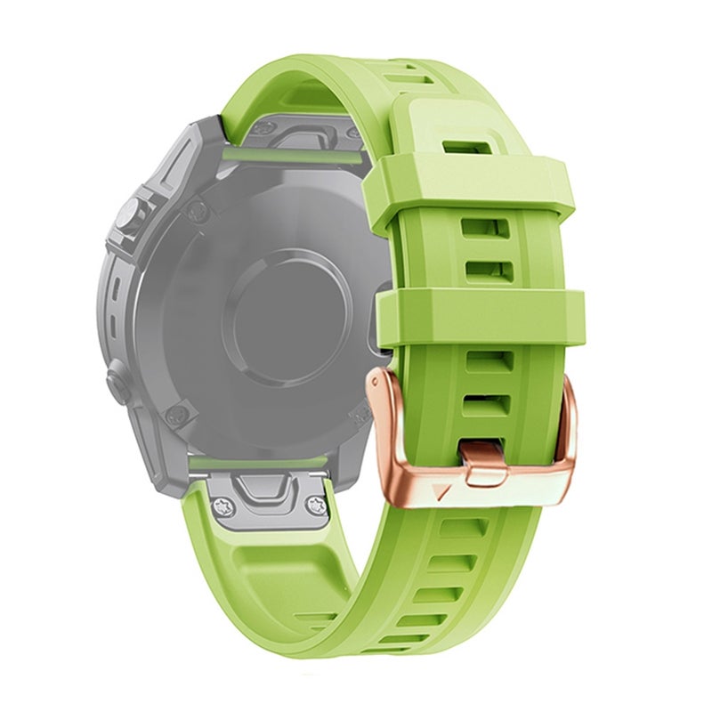 S-TOP For Garmin Fenix 5S 20mm Rose Gold Buckle Silicone Watch Band(Green) - Image 1