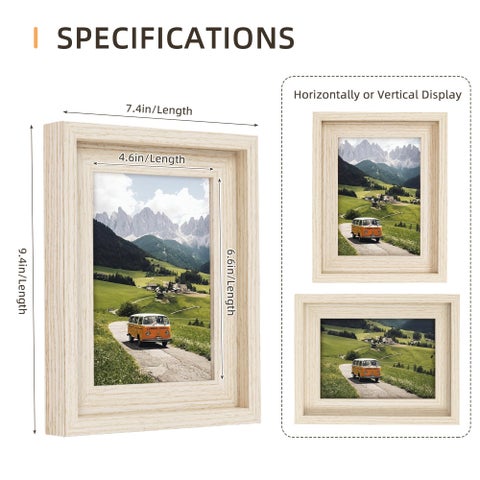 Fun Memories Rustic 16x20 Picture Frame – Wood Look With HD Plexiglass, Blueish-Gray