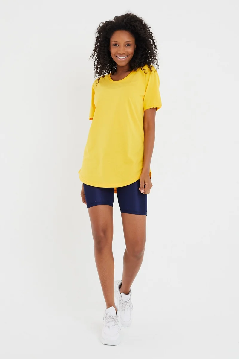 كوول تارز Cool Style Style Cool Women Yellow Dirty Collar Casual T-SHIRT-XKTCPS001R03S