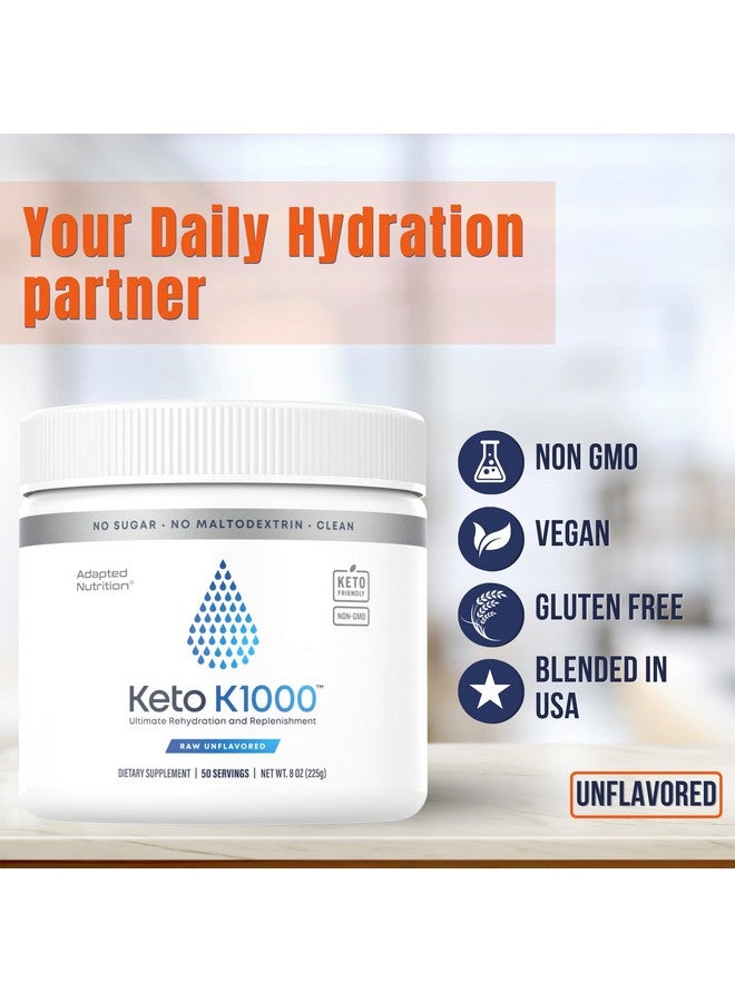 Hi-Lyte Keto K1000 Electrolyte Powder | Unflavored | Hydration Supplement Drink Mix | Boost Energy & Beat Leg Cramps | No Sugar, Stevia, Maltodextrin | 50 Servings - Image 4