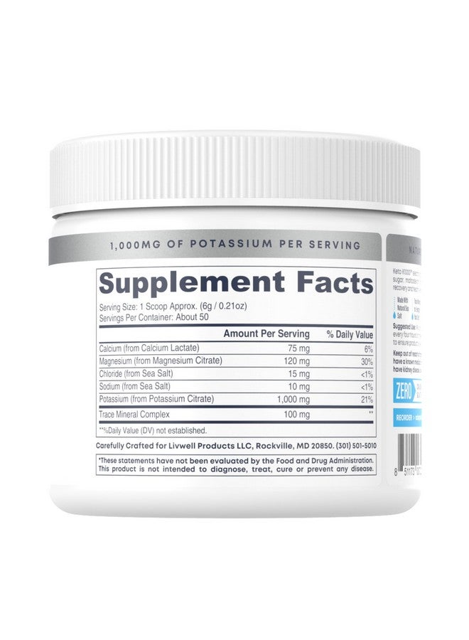 Hi-Lyte Keto K1000 Electrolyte Powder | Unflavored | Hydration Supplement Drink Mix | Boost Energy & Beat Leg Cramps | No Sugar, Stevia, Maltodextrin | 50 Servings - Image 2