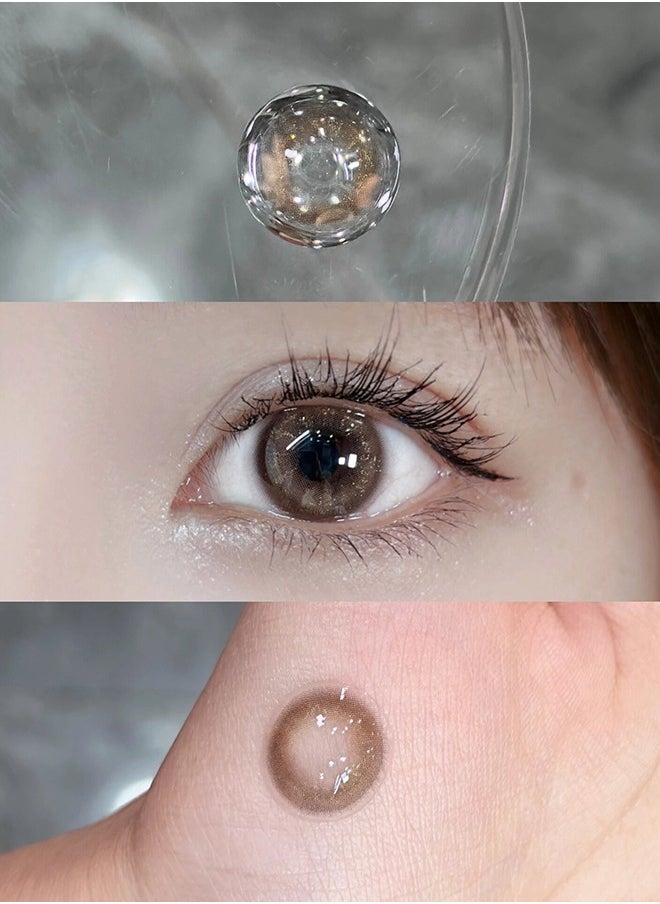 Mill Creek - Contact Lenses Colored MILLCREEK Can be Used for 12 Months Brown Lens - Image 1