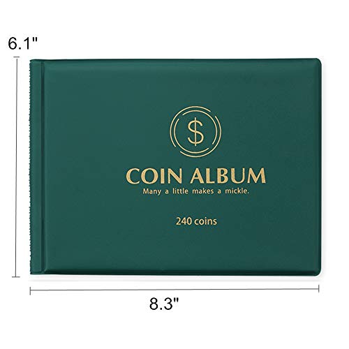 MUDOR Coin Collection Holder Album for Collectors, 240 Pockets Coin Collection Book Office Supplies - Image 5