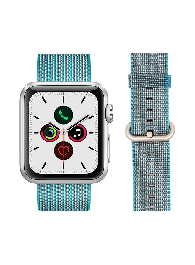 Perfii Round Buckle Nylon Replacement Band For Apple Watch Series 5/4/3/2/1 Scuba Blue - Image 1