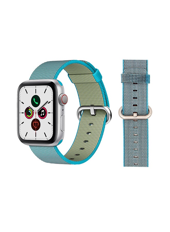 Perfii Round Buckle Nylon Replacement Band For Apple Watch Series 5/4/3/2/1 Scuba Blue - Image 2