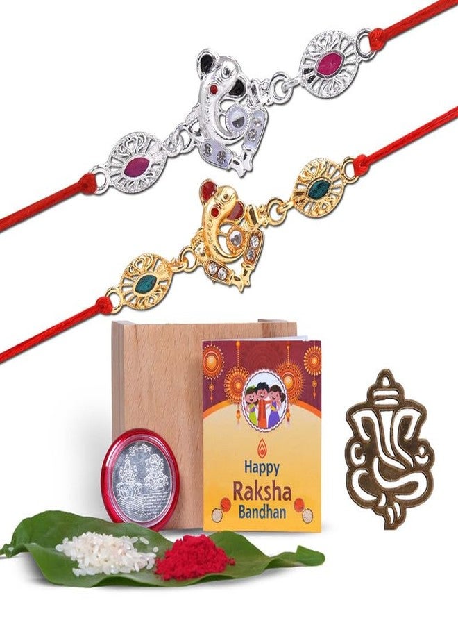 DarkShri Rakhis Combo Set 2 with Roli Chawal Pack - Rakhi for Brother, Bhaiya, Bhai A0017 - Image 1