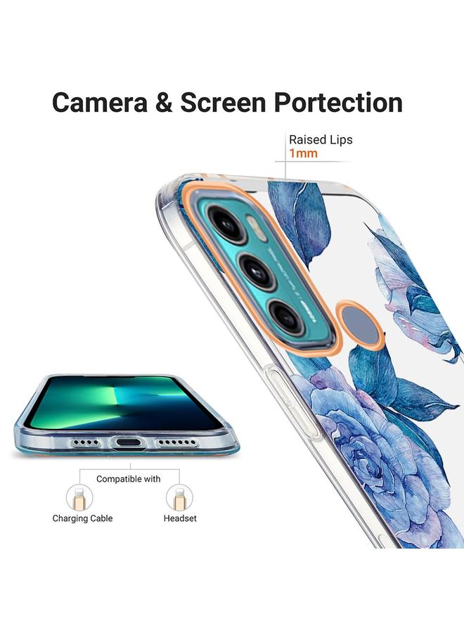 اس-توب جراب لهاتف Motorola Moto G60 / G40 Fusion Ring IMD Flowers TPU - Image 4