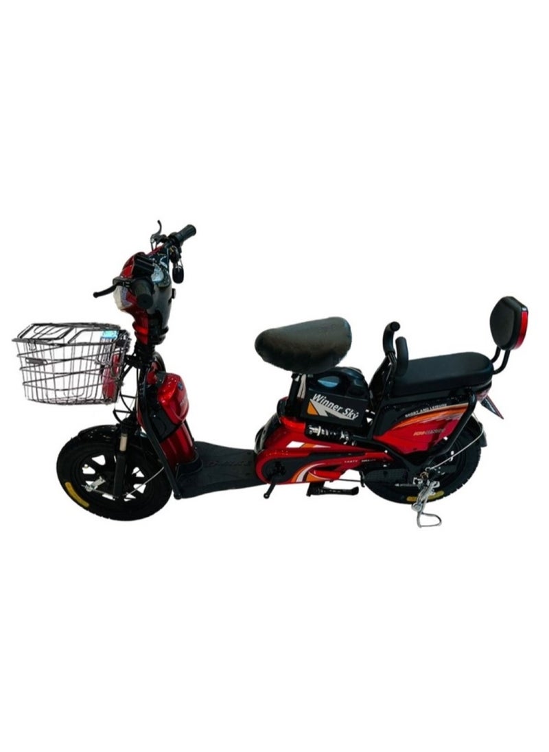 Winner Sky Electric Bike With Grocery Basket With Strong Battery Red 16 size Tyre  - Image 1