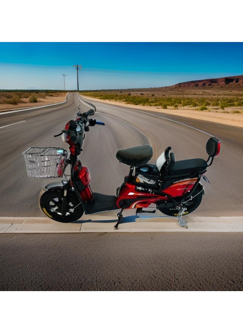 Winner Sky Electric Bike With Grocery Basket With Strong Battery Red 16 size Tyre  - Image 2