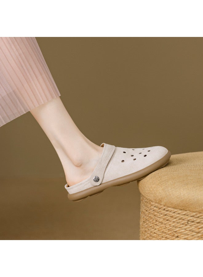 YEARCON صنادل نسائية مريحة ذات اتجاهين صيف 2025، أحذية مثقوبة قابلة للتنفس، بيركنستوك مغلقة الأصابع بسيطة - Image 5