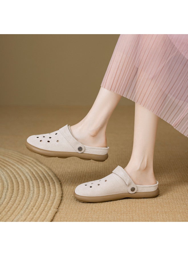 YEARCON صنادل نسائية مريحة ذات اتجاهين صيف 2025، أحذية مثقوبة قابلة للتنفس، بيركنستوك مغلقة الأصابع بسيطة - Image 2