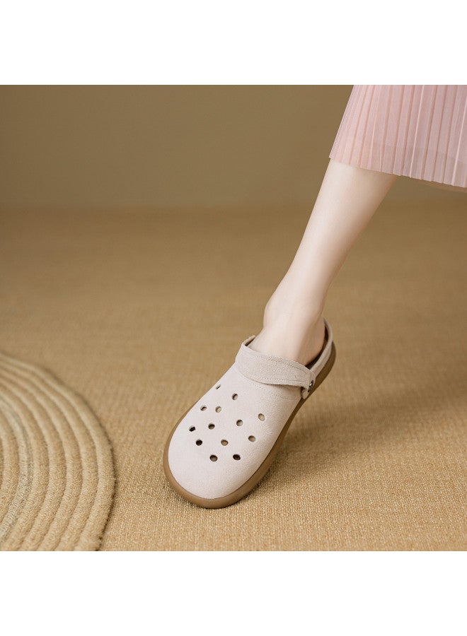 YEARCON صنادل نسائية مريحة ذات اتجاهين صيف 2025، أحذية مثقوبة قابلة للتنفس، بيركنستوك مغلقة الأصابع بسيطة - Image 4