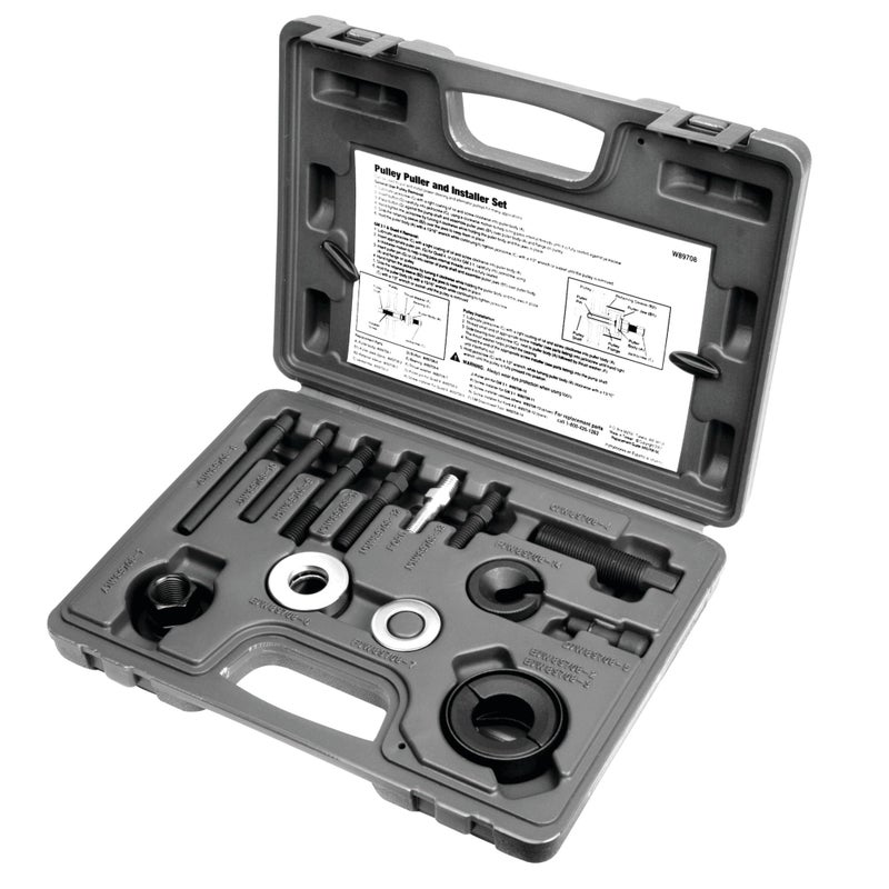 Performance Tool W89708 Pulley Puller/Installer Kit For Most Alternator and Power Steering Pulleys
