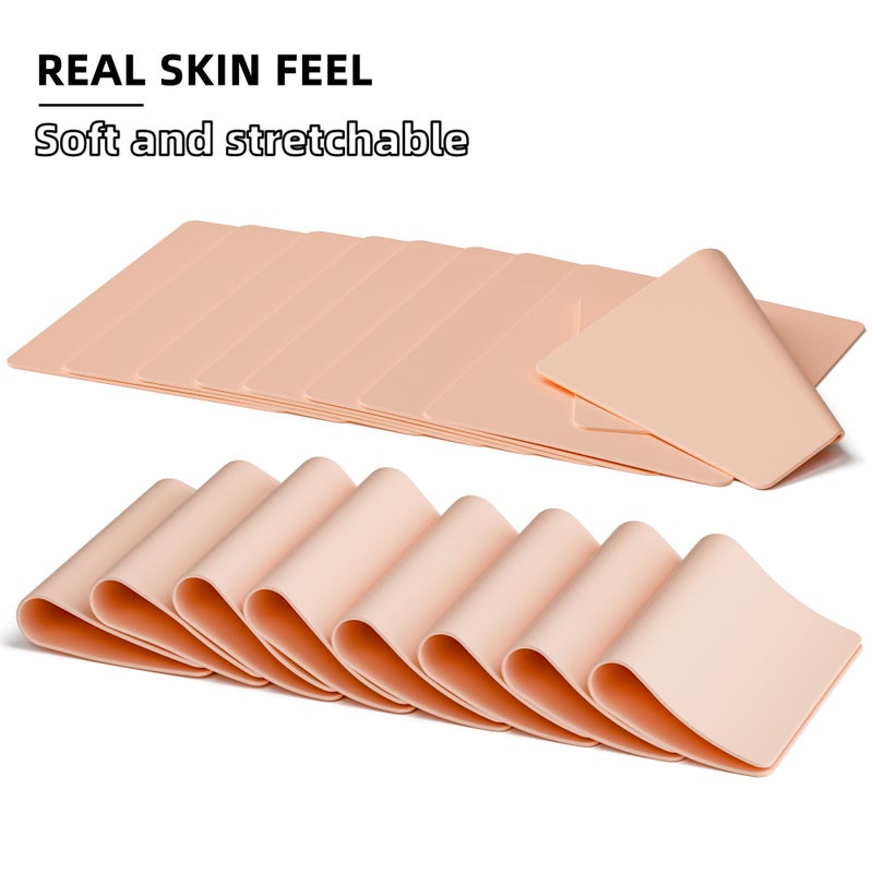 MIHERT 10Pcs Blank Tattoo Practice Skin 1mm Thick Double-Sided Fake Skin 8x6 inch Realistic Silicone Sheets for Beginners & Pro Artists - Microblading, Eyebrow & Body Art Training - Image 4
