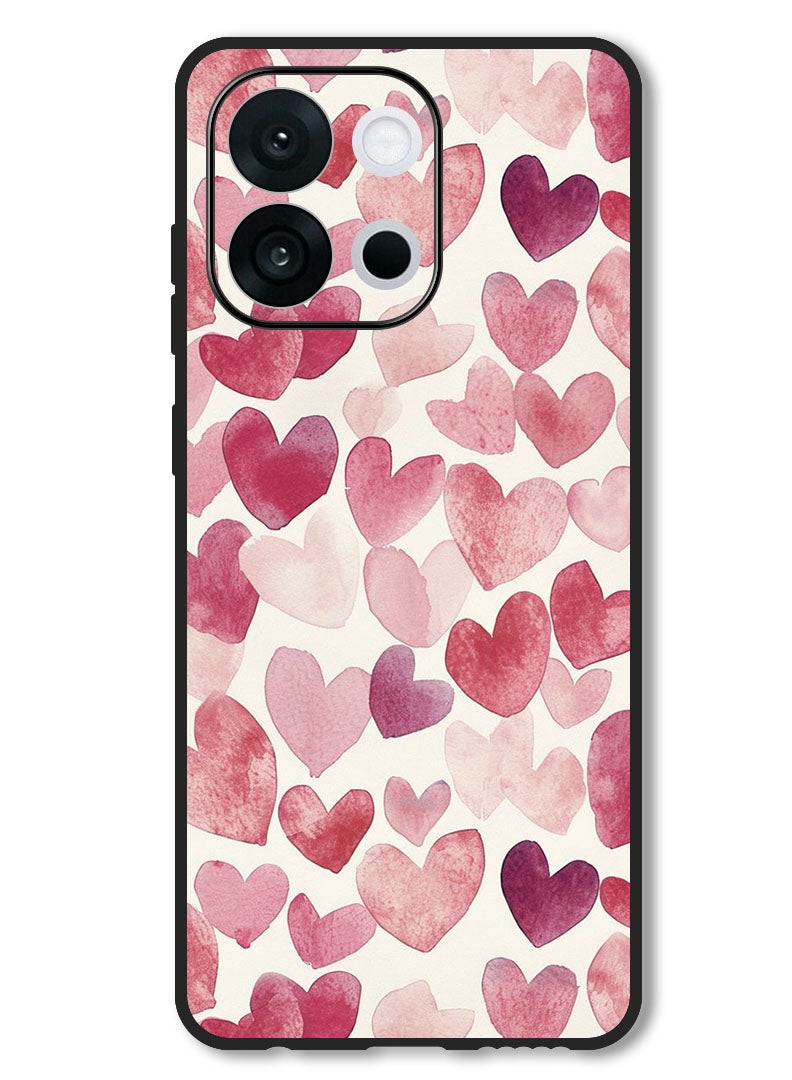 Theodor Case Compatible with OnePlus 13s 6.32 Inch Protection Shockproof Bumper Cover Heart Painitng - Image 1