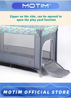 Motim Infant and Toddler Travel Beds Portable Baby Crib Foldable Lightweight Travel Cot Travel Crib Nursery Center for Infant with Comfortable Mattress and Carry Bag (125 * 65 * 75CM)  - Image 3