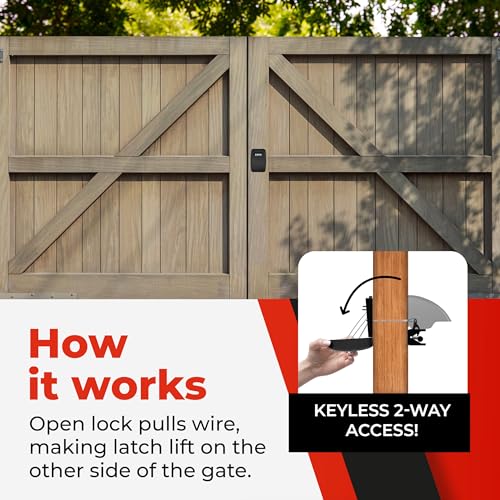Yardlock Gate Lock XLB – Secure Keyless Fence Lock and Latch with 2-Way Access – Strong Durable System for Theft Prevention and Home Security, Easy Installation on Wood or Vinyl Gates/Fences - Image 3