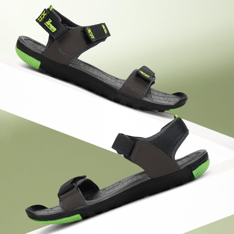 PARAGON K1407G Stylish Velcro Sandals for Men | Durable, Comfortable & Lightweight Sandals with Cushioned Soles | Easily Washable | Ideal for Outdoor Use - Image 2