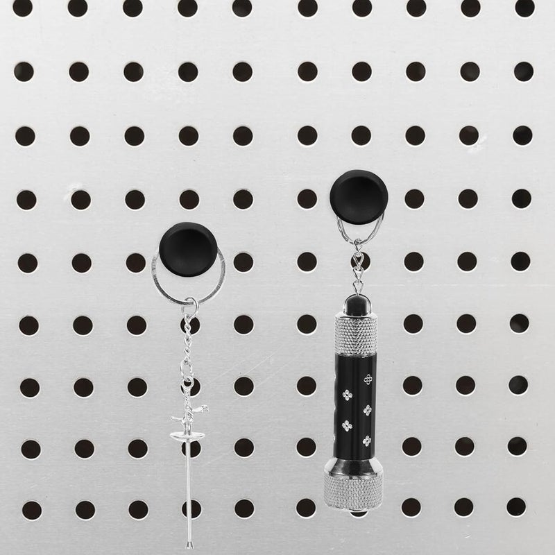 2pcs Black Small Pegboard Hooks for Garage and Shop Tool Organization, Metal Peg Hooks for Hanging Keys and Accessories on Pegboards - Image 3