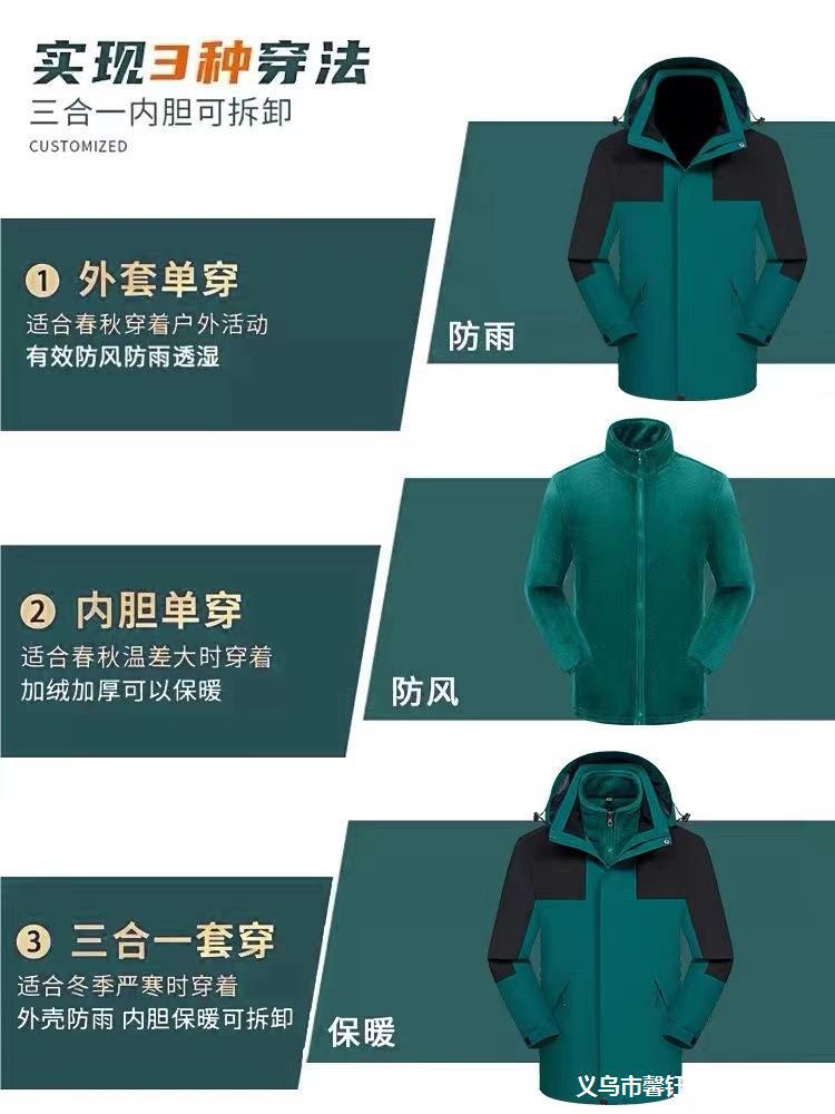 Thin Rush Clothes Work Clothes Outdoor Waterproof Windproof Mountaineering Clothes Fleece-Lined Tooling Jacket Printed Logo - Image 5