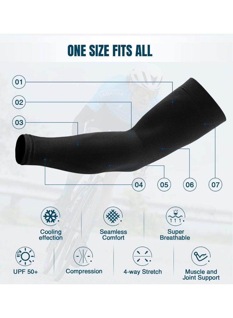 DBLEW Cooling Arm Sleeves UV Sun Protection  Compression Sleeves for Men Women, Breathable Stretch Tattoo Cover Arm Sleeves for Cycling Running Golf Fishing Driving Outdoor Sports - White - Image 5
