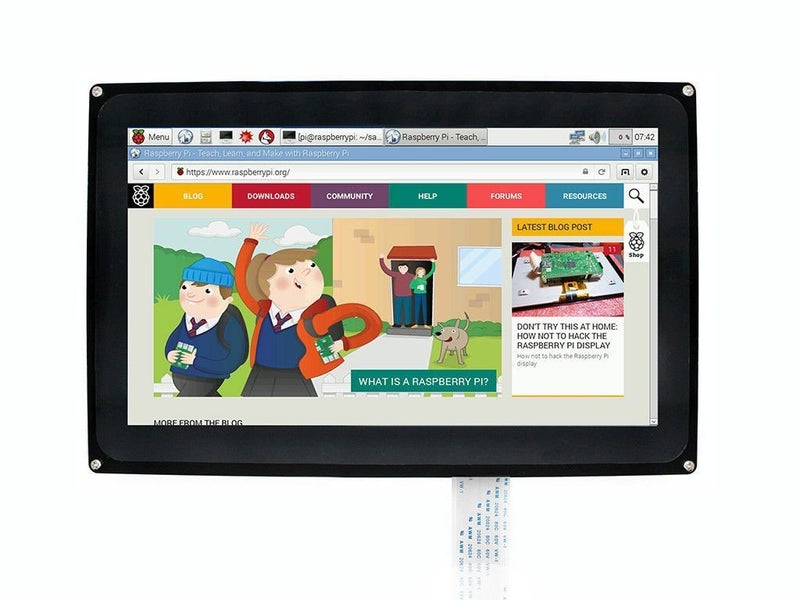 REES52 10.1inch HDMI LCD 1024x600 Capacitive Touch Screen with case for Raspberry Pi 2 3 Model B B+ &BeagleBone Black Support Raspbian Ubuntu Windows 10 IoT with Video Input for Raspberry Pi 3 - Image 1
