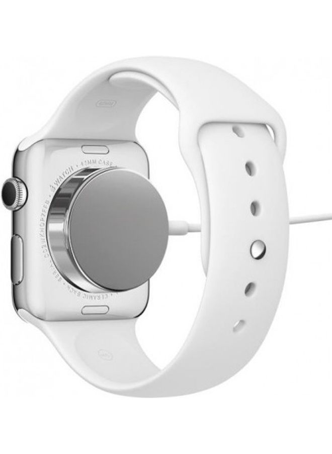 White Magnetic USB Charger for Apple Watch - Image 4
