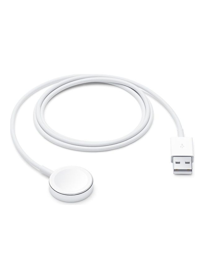 White Magnetic USB Charger for Apple Watch - Image 2
