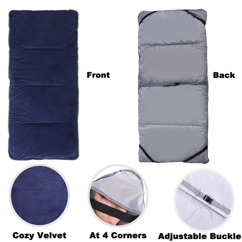 Gehannah Thick Camping Sleeping Pad, Soft Comfortable Microfiber Camping Cot Pads for Adults, Lightweight Foldable Sleeping mats for Traveling Hiking Backpacking Traveling Blue Large - Image 2