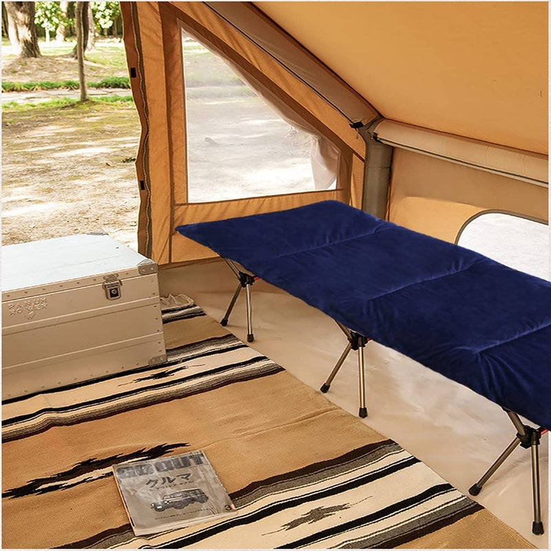 Gehannah Thick Camping Sleeping Pad, Soft Comfortable Microfiber Camping Cot Pads for Adults, Lightweight Foldable Sleeping mats for Traveling Hiking Backpacking Traveling Blue Large - Image 5